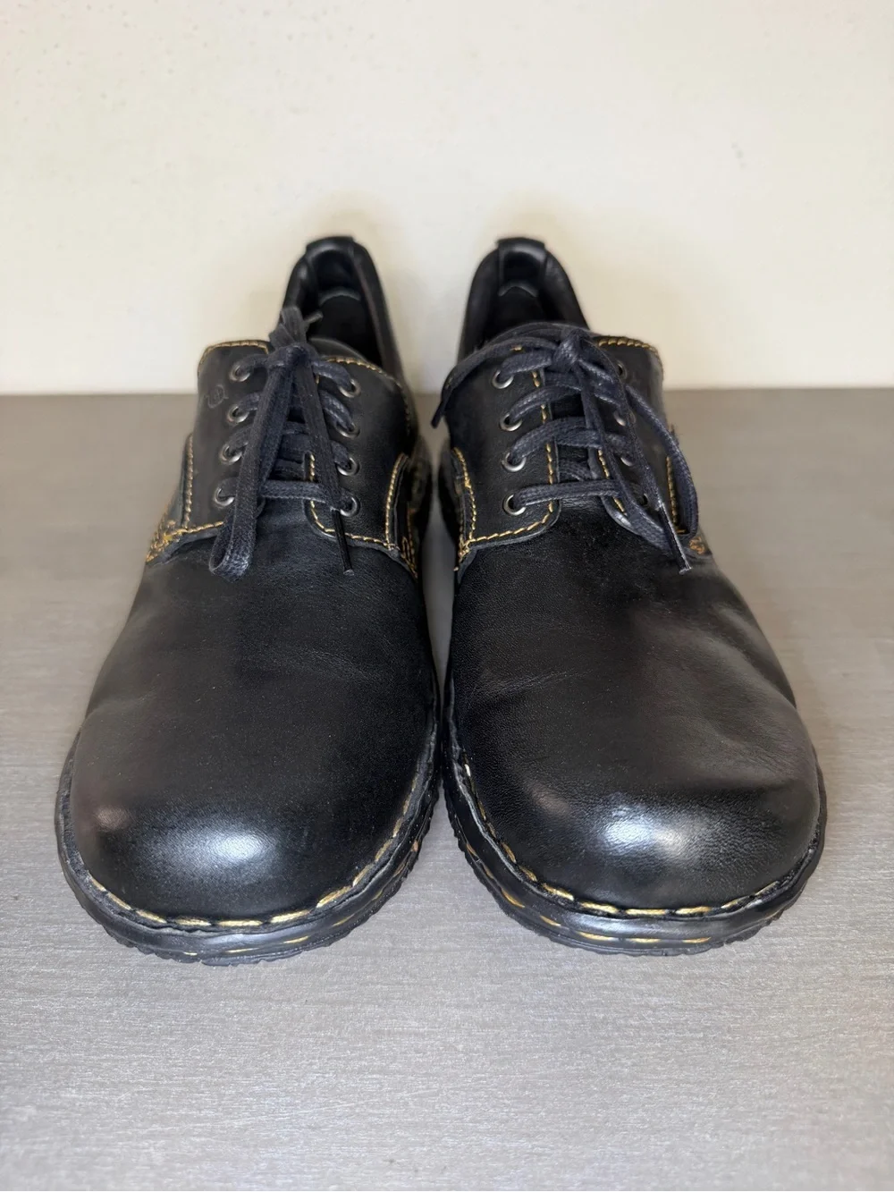 Born Leather Sneakers Womens Size 11 M Black Low Top Casual Comfort Oxford Derby